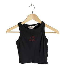 H&M Hello Kitty Navy Blue Crop Tank Top Size 12/14 NWOT